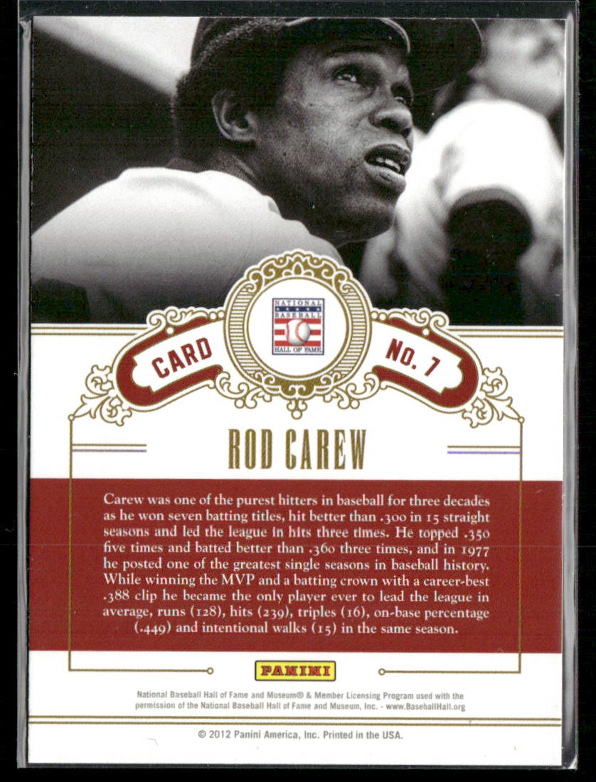 Rod Carew 2012 Panini Cooperstown High Praise #7 California Angels