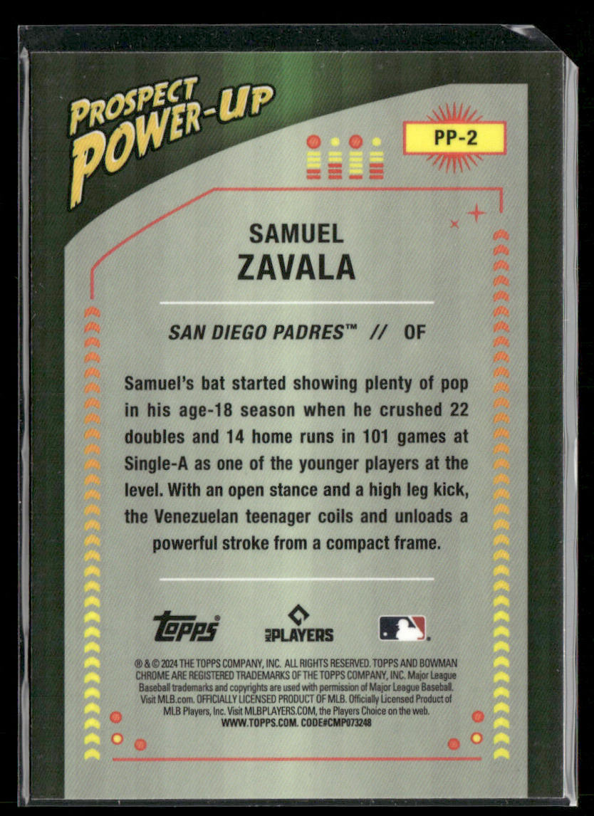 Samuel Zavala 2024 Bowman Prospect Power-Up #PP-2 San Diego Padres