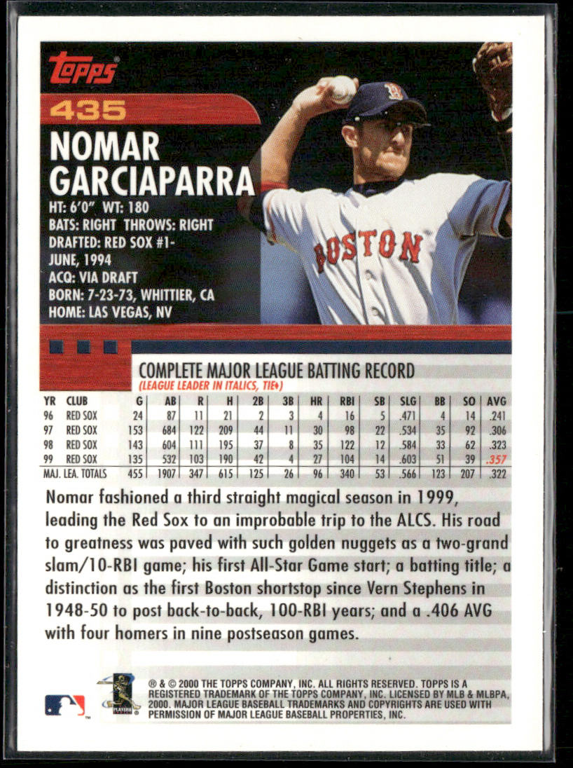 Nomar Garciaparra 2000 Topps #435 Boston Red Sox