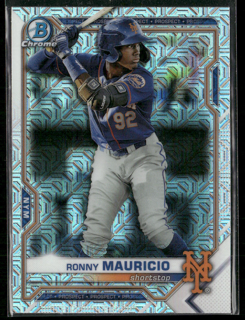Ronny Mauricio 2021 Bowman Chrome Prospects Mojo Refractor #BCP-210 Mets