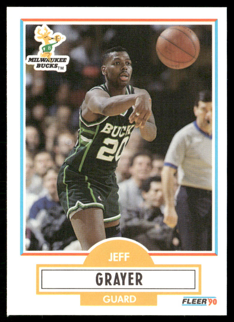 Jeff Grayer 1990-91 Fleer #104 RC Milwaukee Bucks