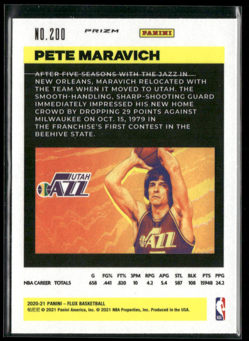 Pete Maravich 2020-21 Panini Flux Pulsar #200 Utah Jazz