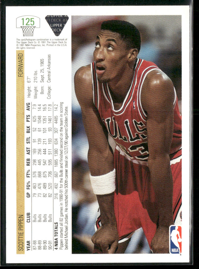 Scottie Pippen 1991-92 Upper Deck #125 Chicago Bulls