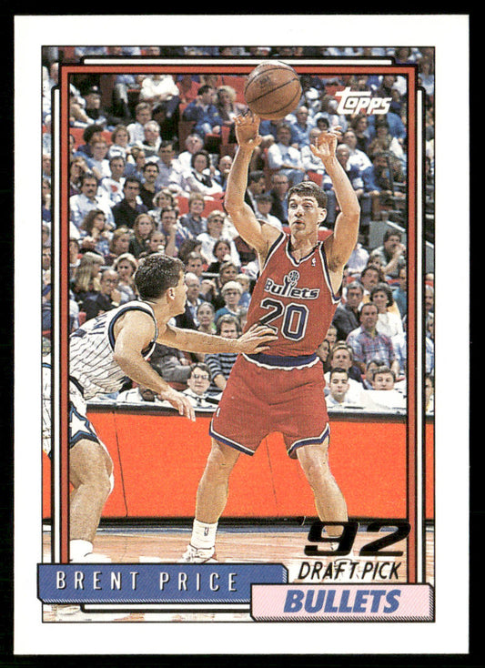 Brent Price 1992-93 Topps #340 RC Washington Bullets