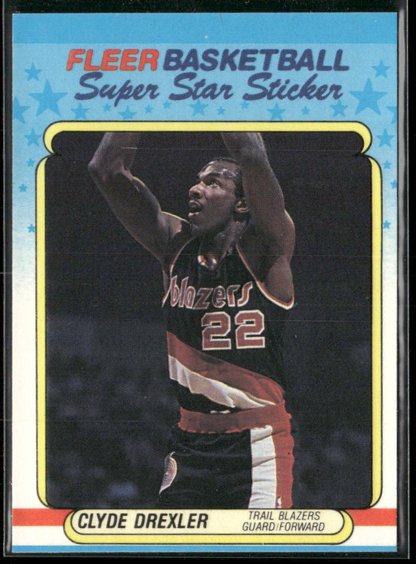 Clyde Drexler 1988-89 Fleer Stickers #3 Portland Trail Blazers