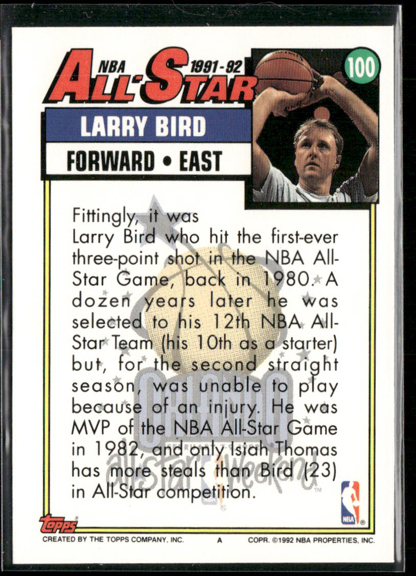 Larry Bird 1992-93 Topps #100 Boston Celtics