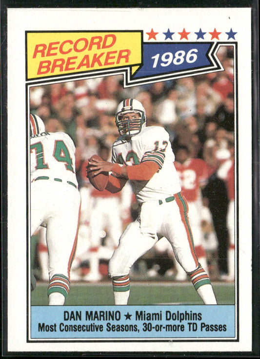 Dan Marino 1987 Topps #6c Miami Dolphins front