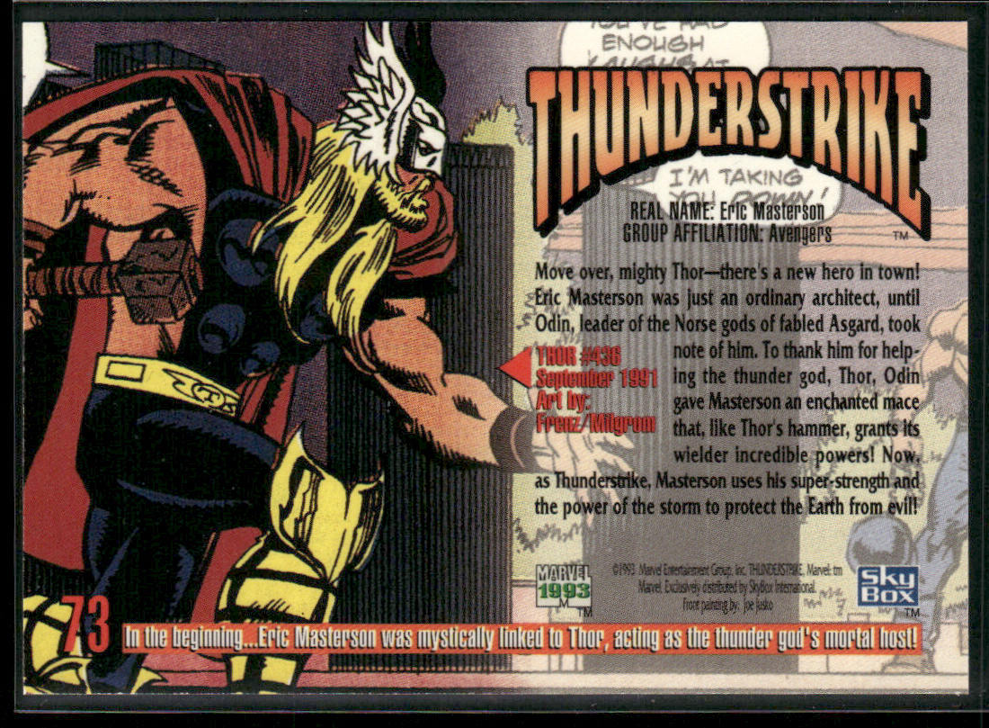 Thunderstrike 1993 SkyBox Marvel Masterpieces #73