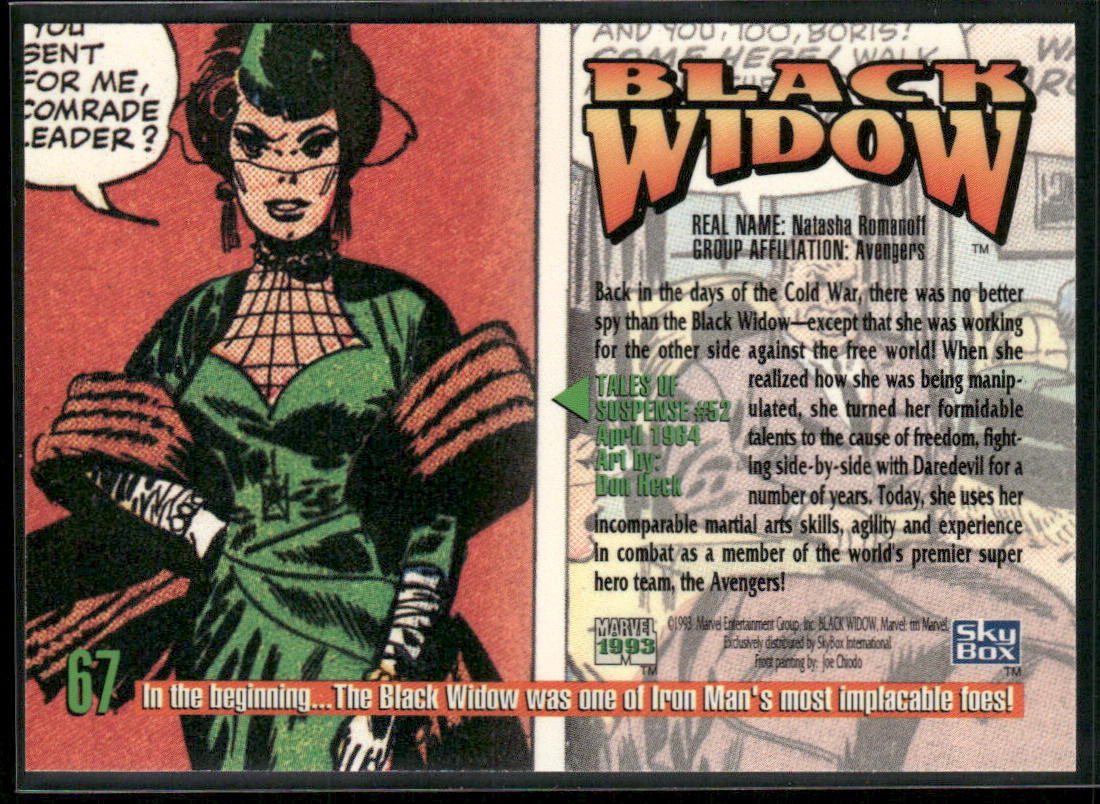 Black Widow 1993 SkyBox Marvel Masterpieces #67