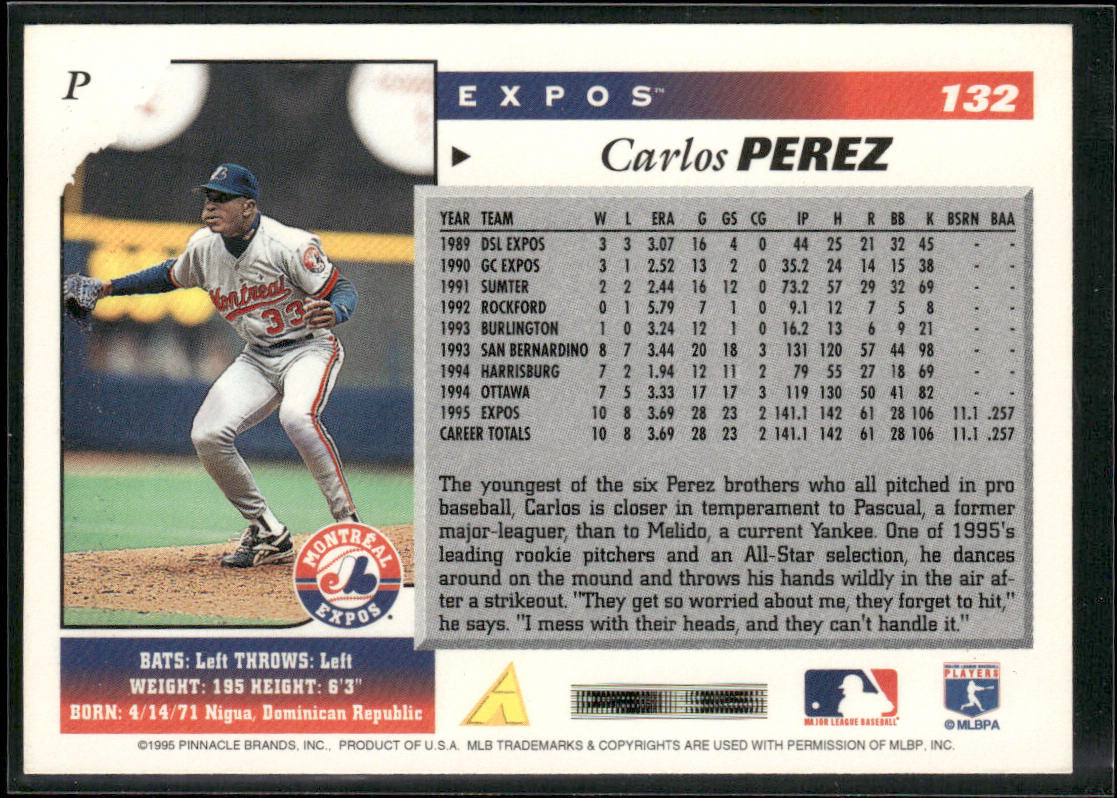 Carlos Perez 1996 Score #132 Montreal Expos