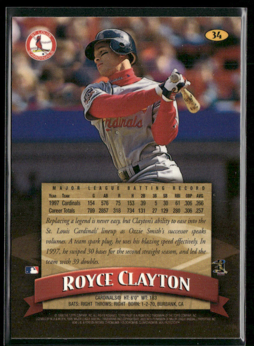 Royce Clayton 1998 Finest #34 St. Louis Cardinals