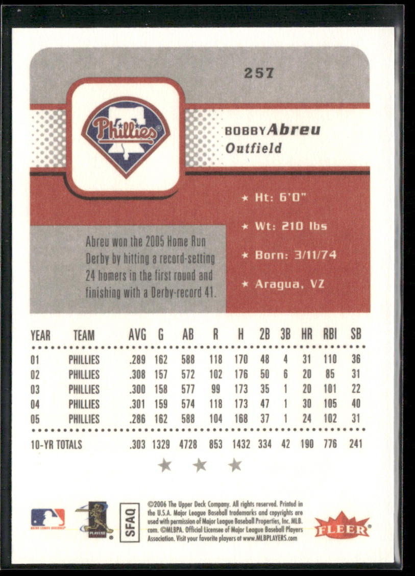 Bobby Abreu 2006 Fleer #257 Philadelphia Phillies