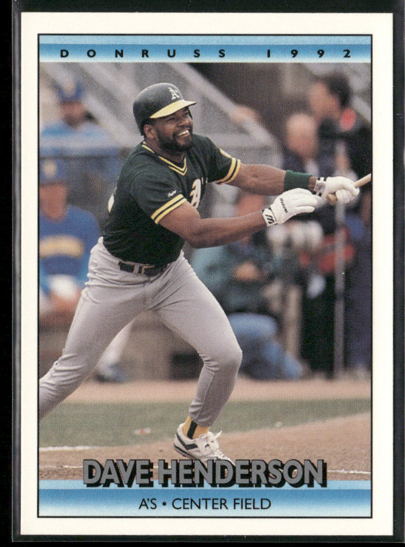 Dave Henderson 1992 Donruss #311b Oakland Athletics front
