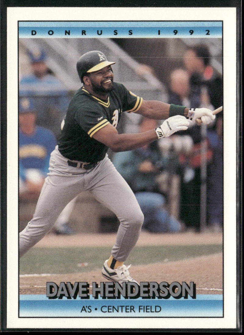 Dave Henderson 1992 Donruss #311b Oakland Athletics front