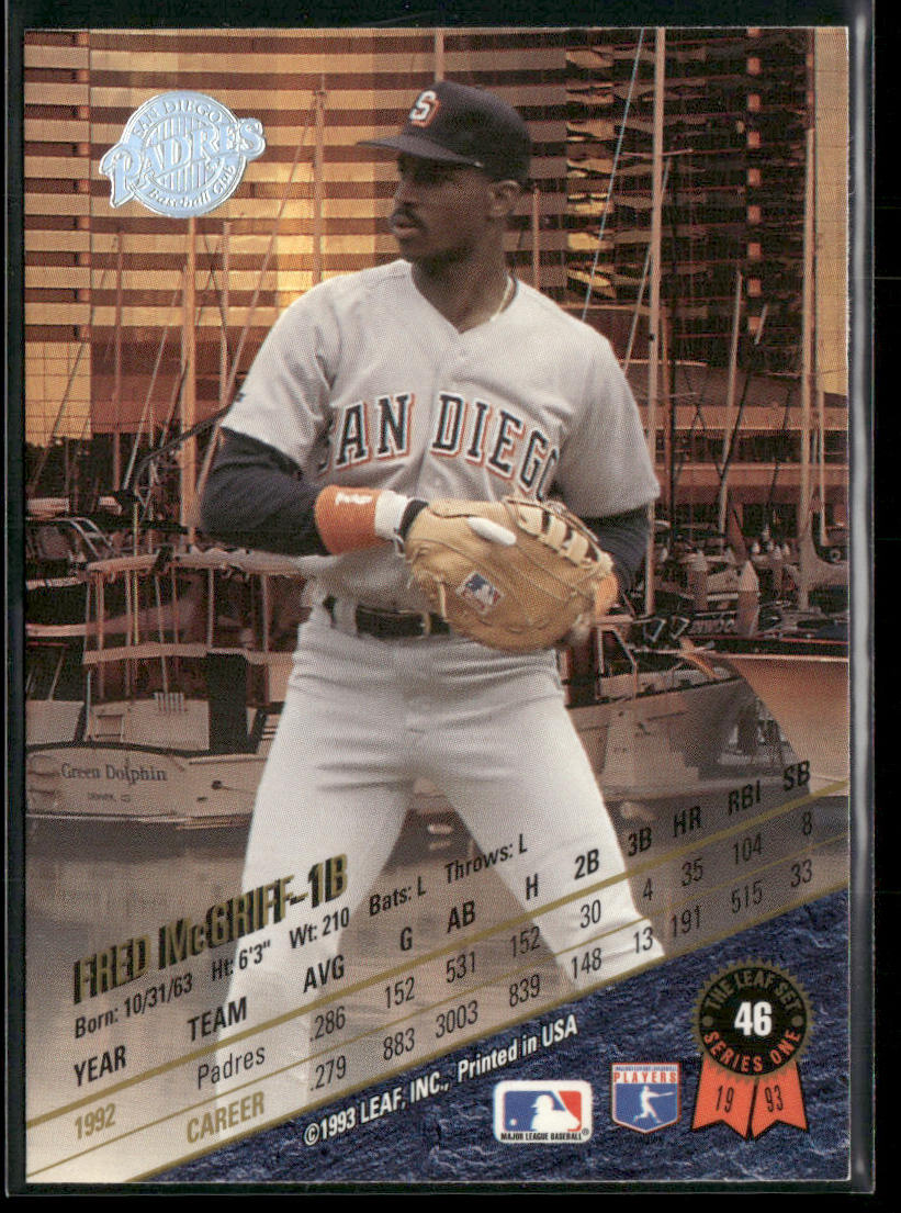 Fred McGriff 1993 Leaf #46 San Diego Padres
