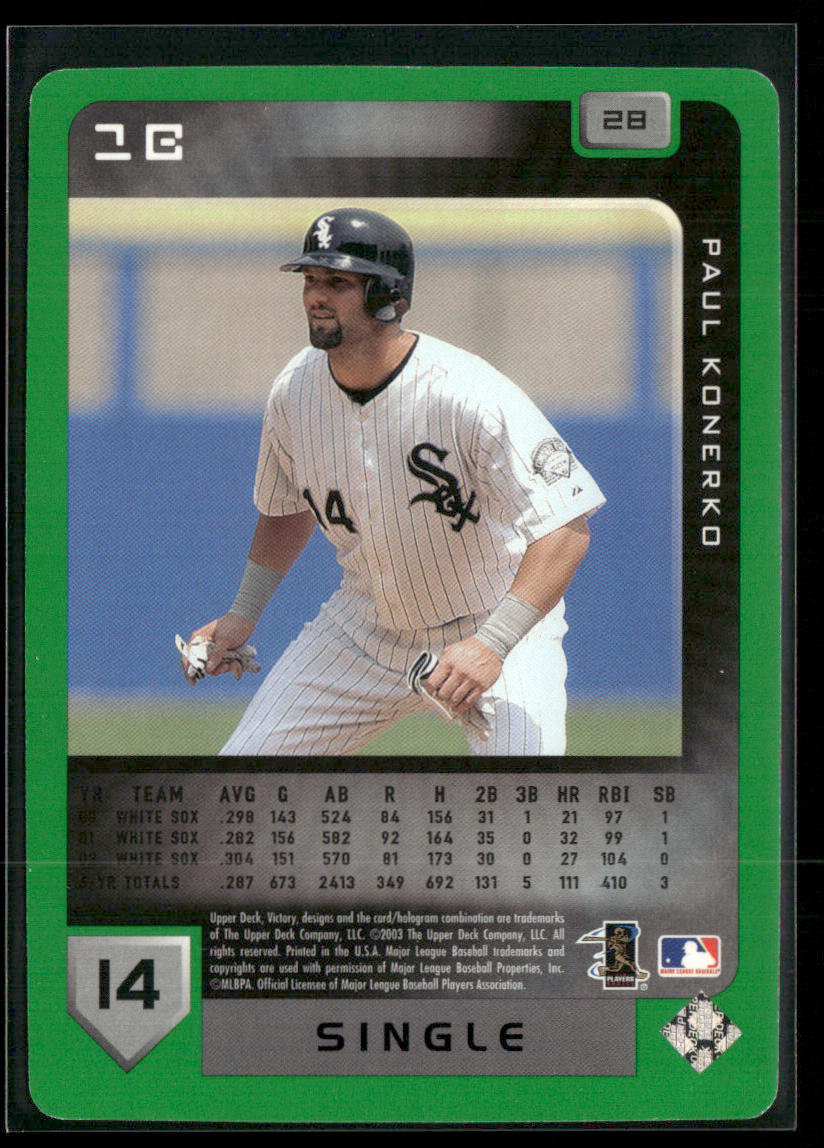 Paul Konerko 2003 Upper Deck Victory Tier 1 Green #28 Chicago White Sox