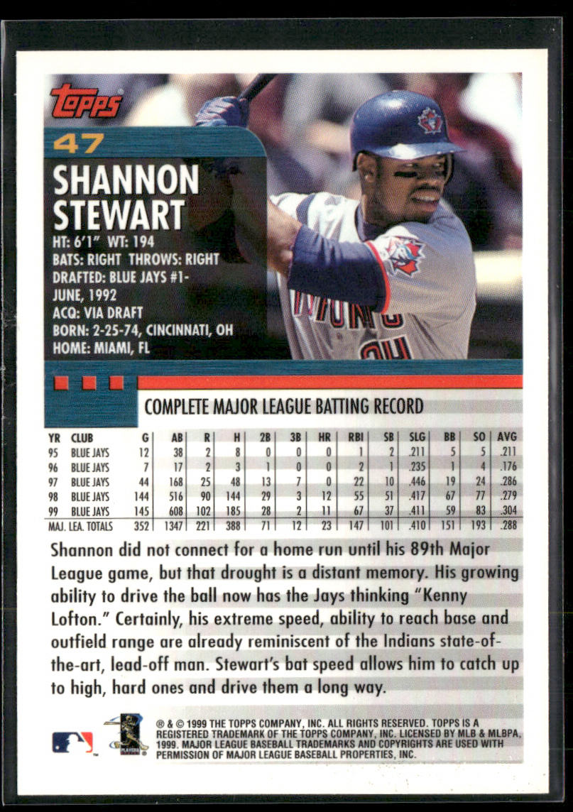Shannon Stewart 2000 Topps #47 Toronto Blue Jays
