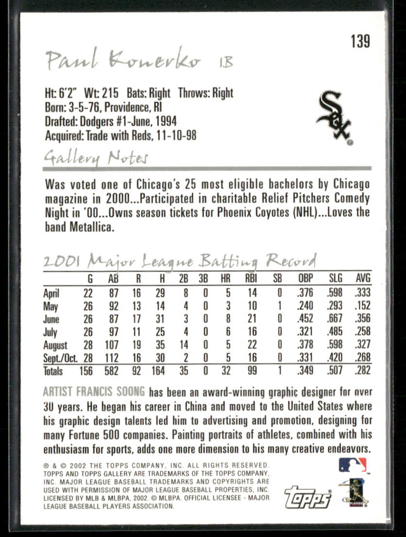 Paul Konerko 2002 Topps Gallery #139 Chicago White Sox