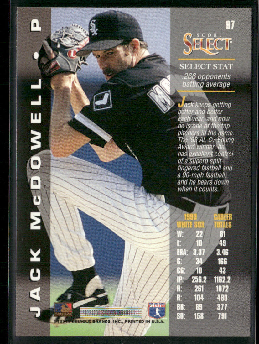 Jack McDowell 1994 Select #97 Chicago White Sox