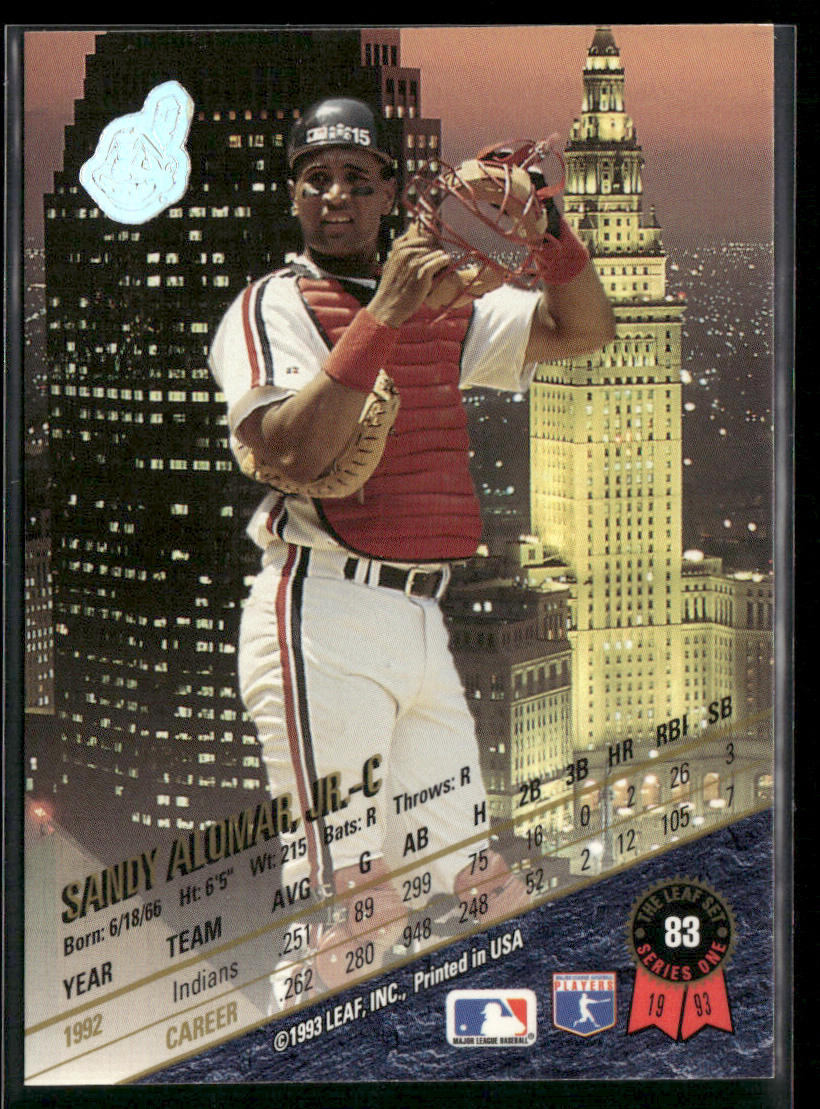 Sandy Alomar, Jr. 1993 Leaf #83 Cleveland Indians
