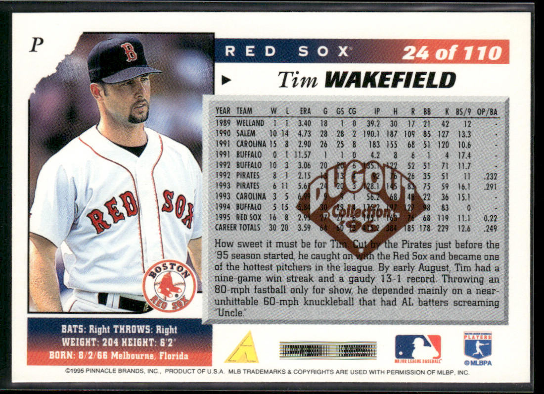 Tim Wakefield 1996 Score Dugout Collection (Series One) #24 Boston Red Sox