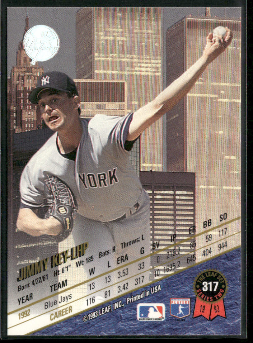 Jimmy Key 1993 Leaf #317 New York Yankees