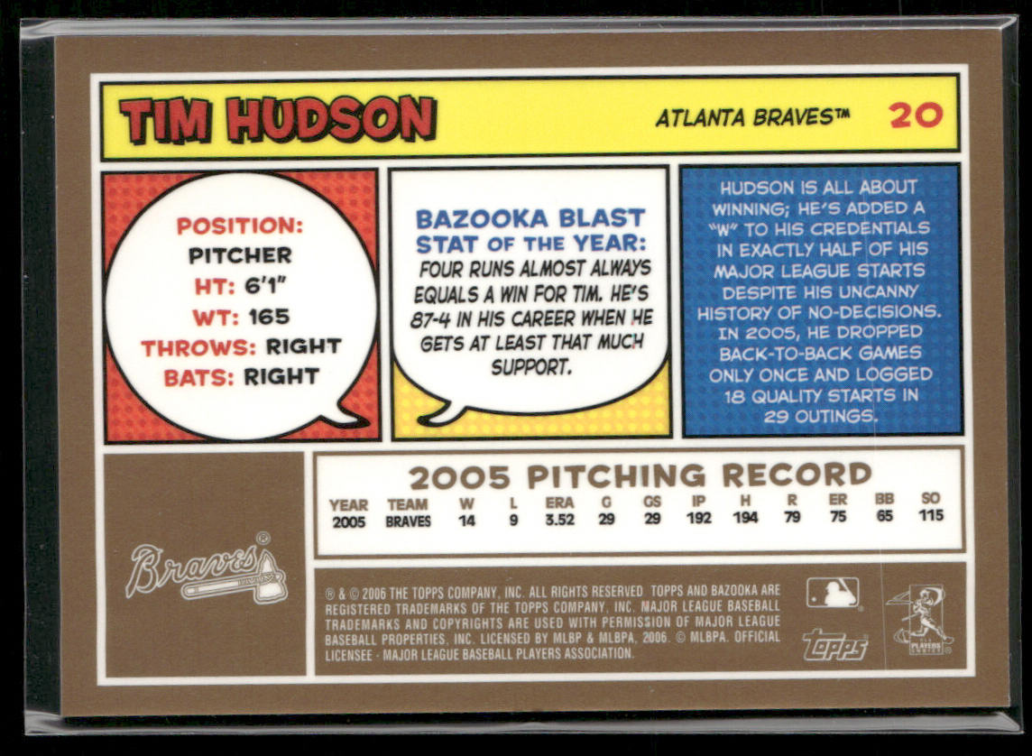 Tim Hudson 2006 Bazooka Gold Chunks #20 Atlanta Braves
