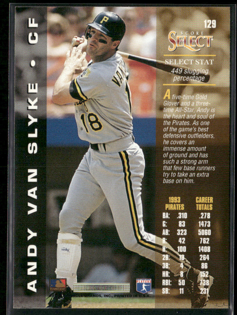 Andy Van Slyke 1994 Select #129 Pittsburgh Pirates