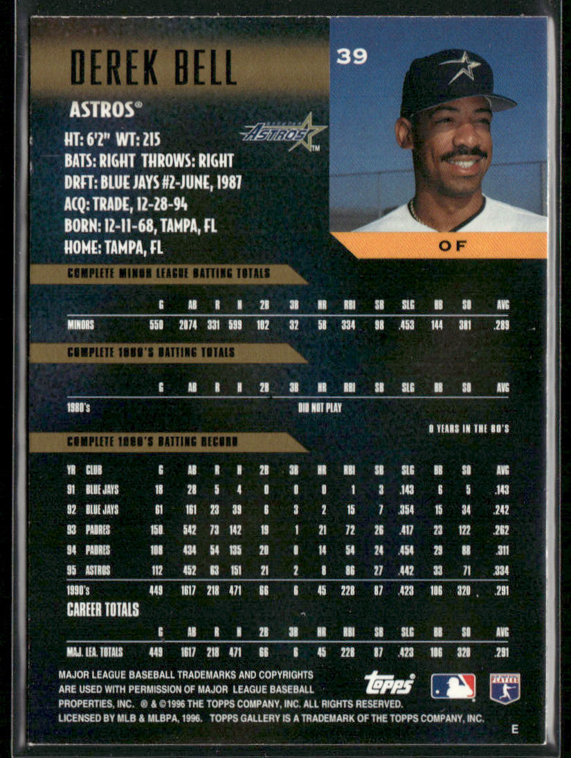 Derek Bell 1996 Topps Gallery #39 Houston Astros