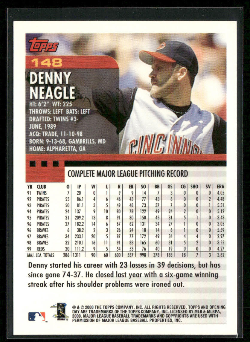 Denny Neagle 2000 Topps Opening Day #148 Cincinnati Reds