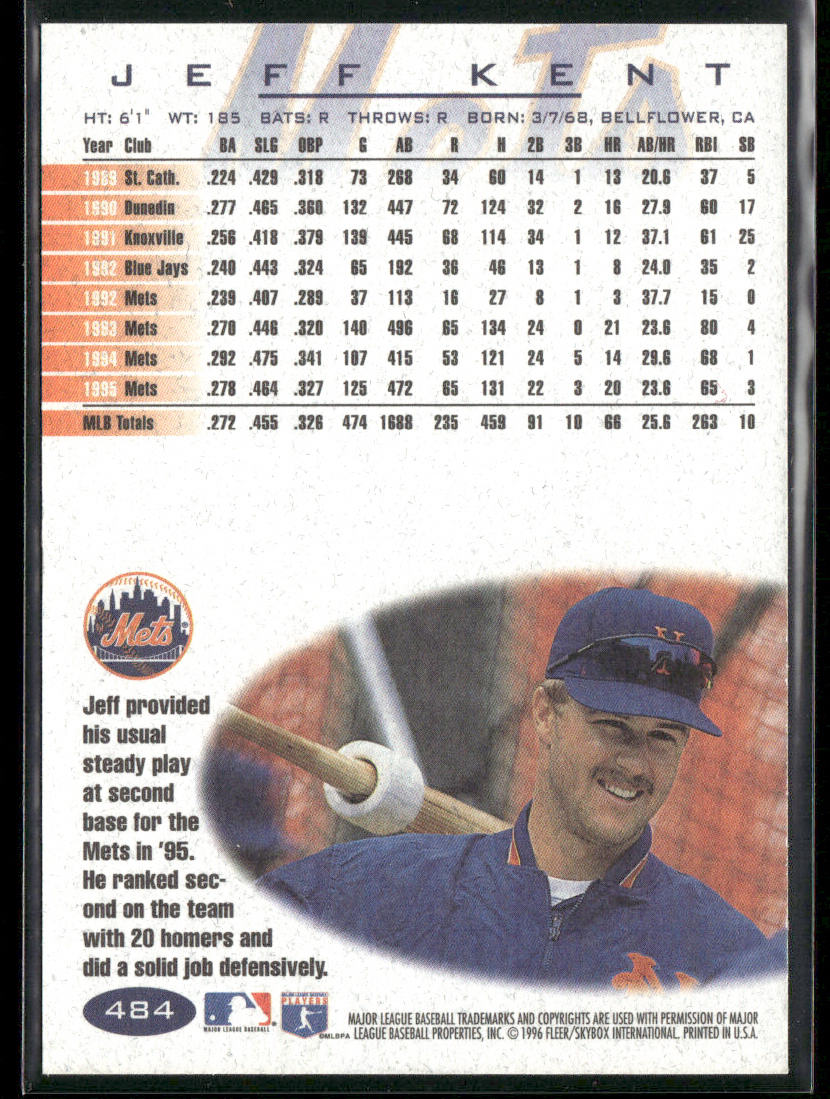 Jeff Kent 1996 Fleer #484 New York Mets