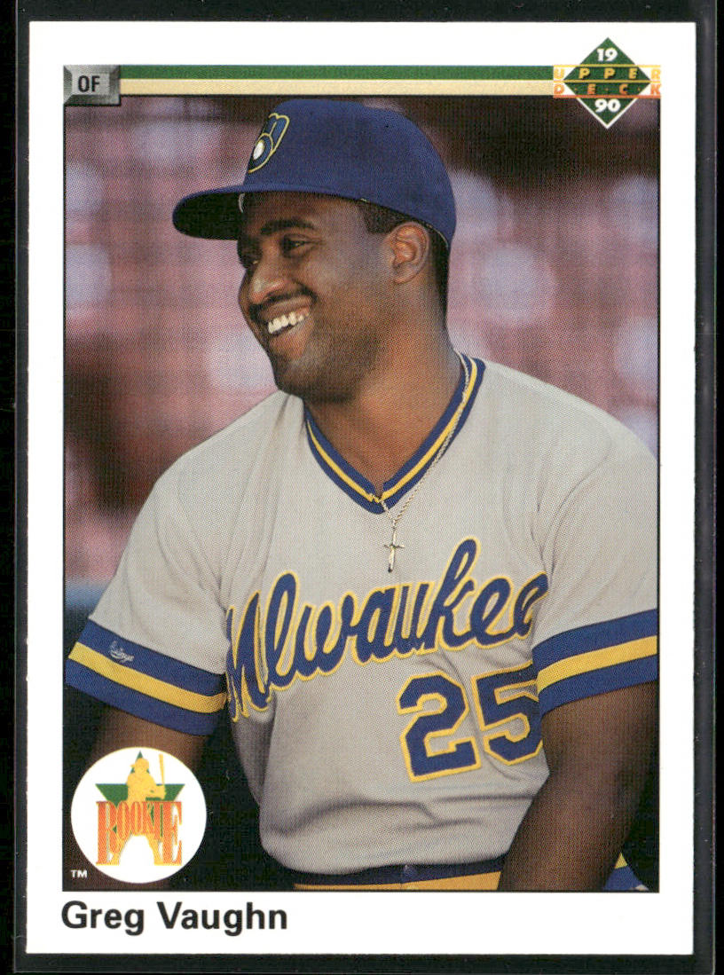 Greg Vaughn 1990 Upper Deck #25 RC Milwaukee Brewers