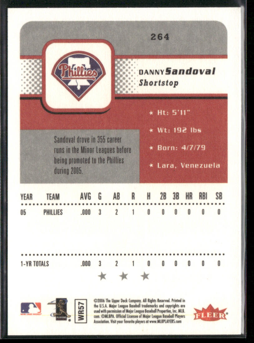 Danny Sandoval 2006 Fleer #264 RC Philadelphia Phillies