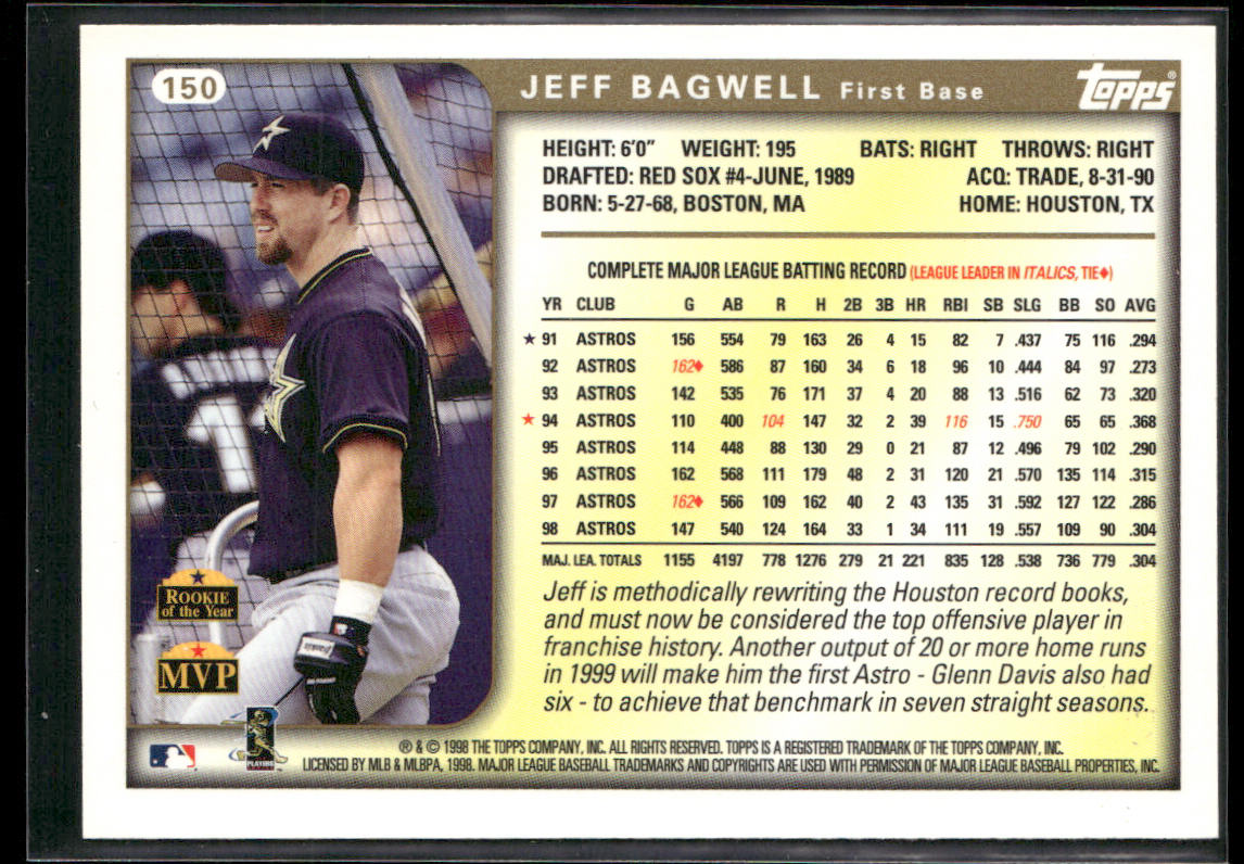 Jeff Bagwell 1999 Topps #150 Houston Astros