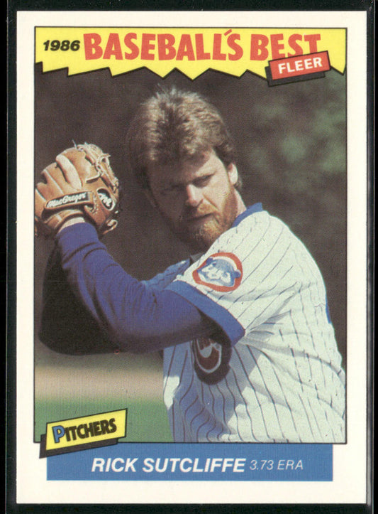 Rick Sutcliffe 1986 Fleer Baseball's Best Sluggers vs. Pitchers #39 Chicago Cubs