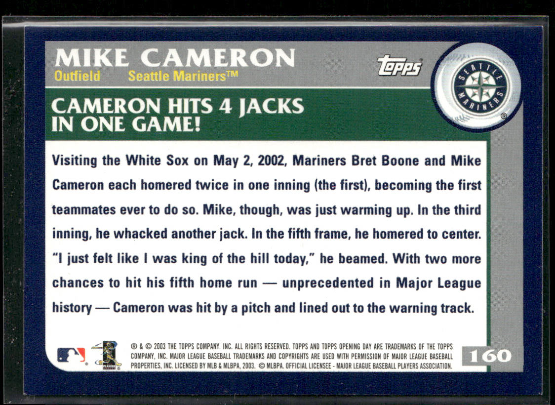 Mike Cameron 2003 Topps #332 Seattle Mariners