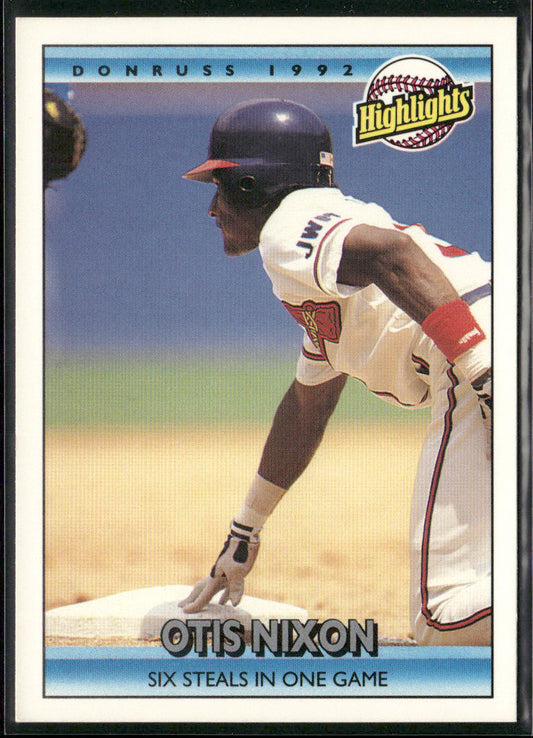 Otis Nixon 1992 Donruss #33b Atlanta Braves