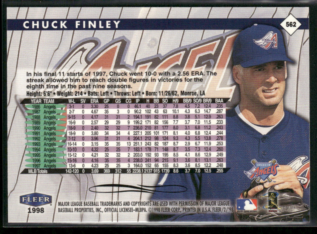Chuck Finley 1998 Fleer Tradition #562 Anaheim Angels