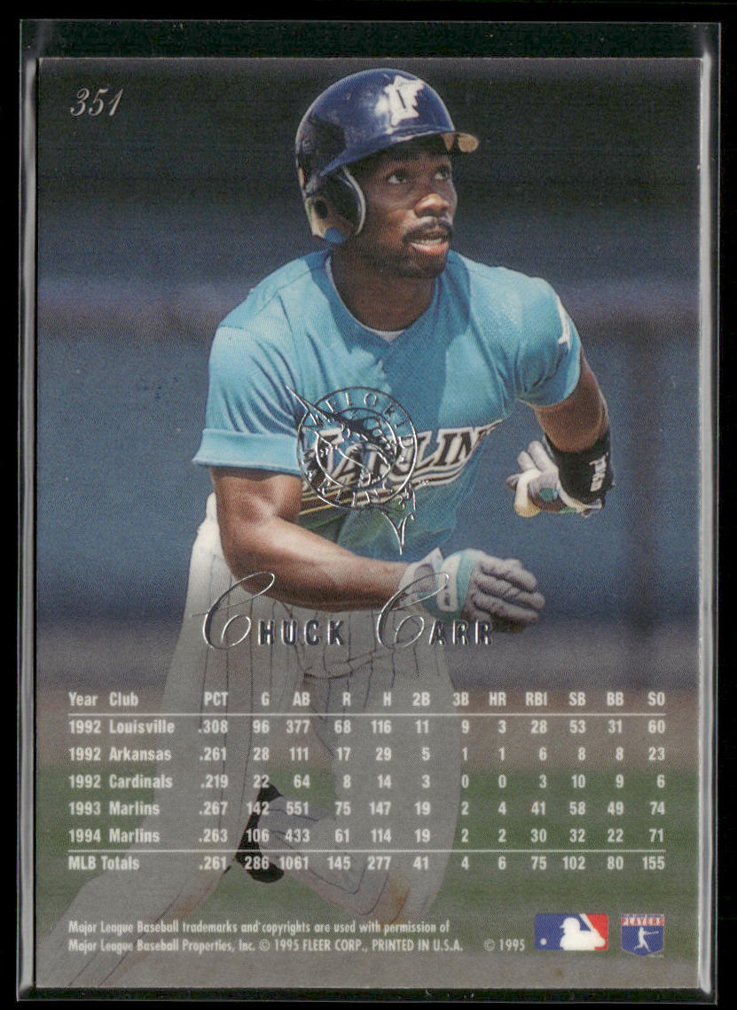 Chuck Carr 1995 Flair #351 Florida Marlins