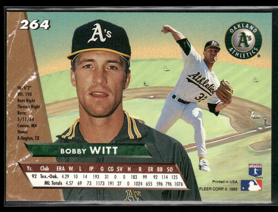 Bobby Witt 1993 Ultra #264 Oakland Athletics