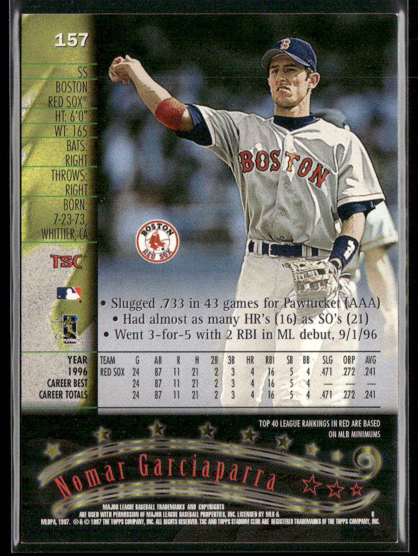 Nomar Garciaparra 1997 Stadium Club #157 Boston Red Sox