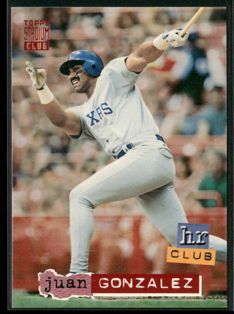 Juan Gonzalez 1994 Stadium Club #261 Texas Rangers