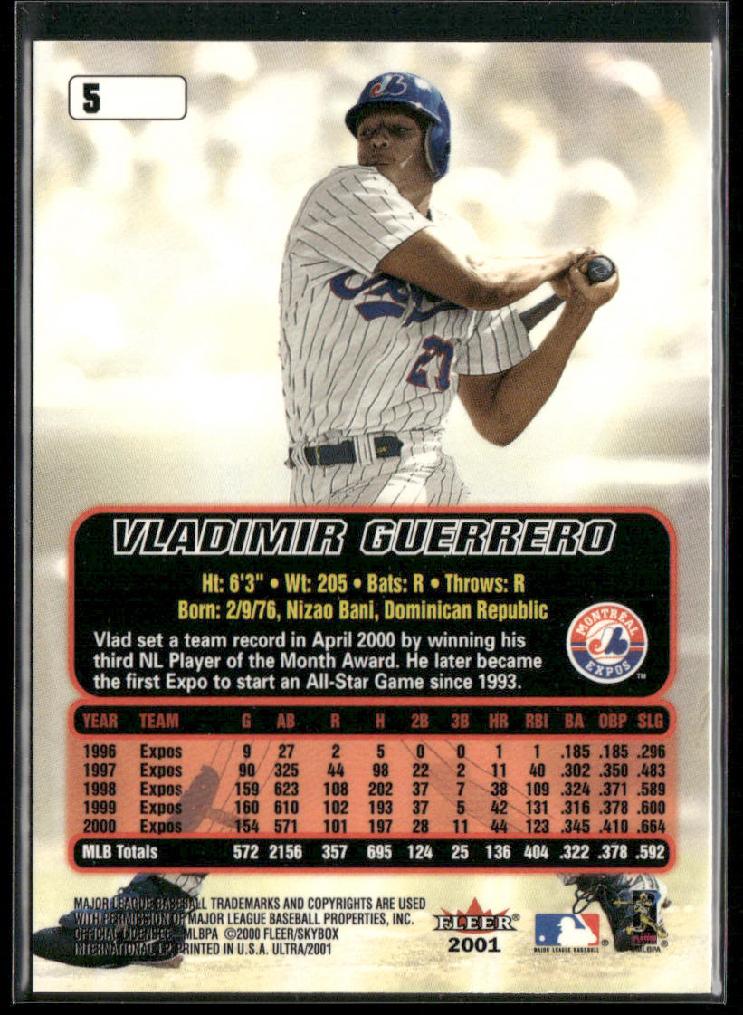 Vladimir Guerrero 2001 Ultra #5 Montreal Expos