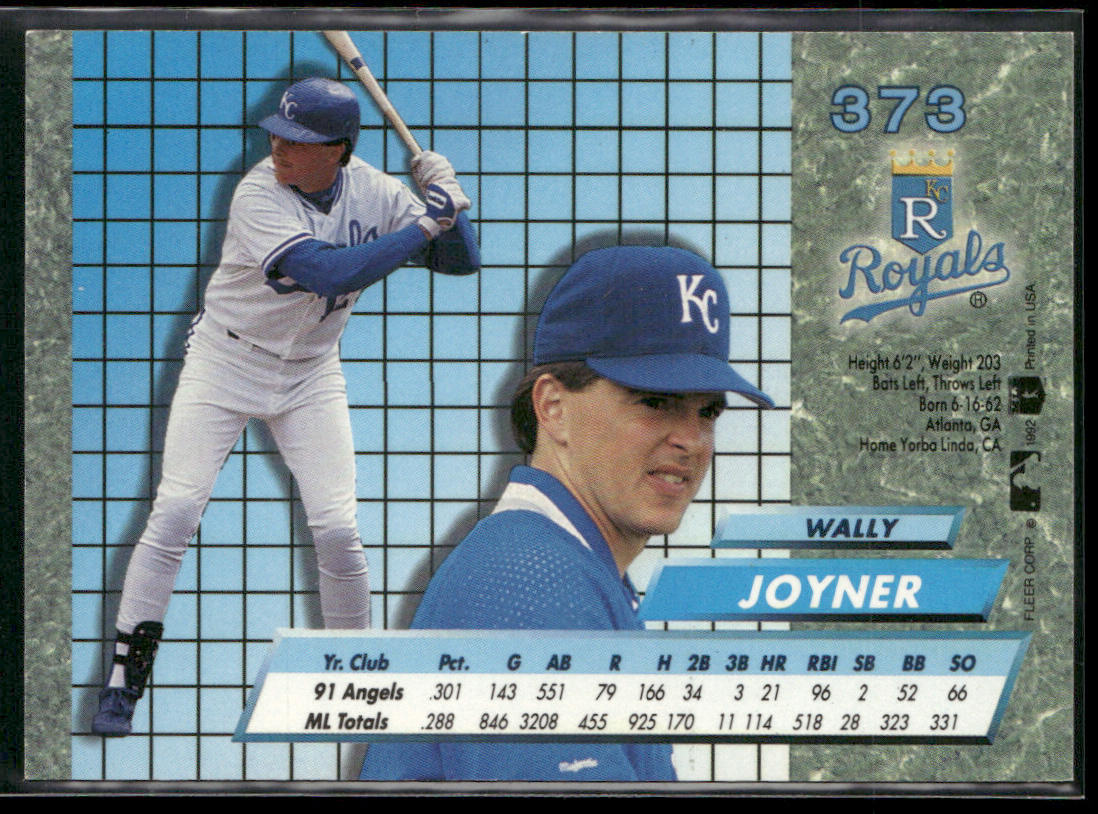 Wally Joyner 1992 Ultra #373 Kansas City Royals