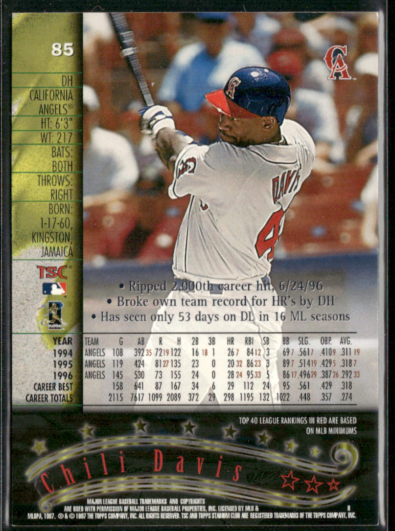 Chili Davis 1997 Stadium Club #85 California Angels