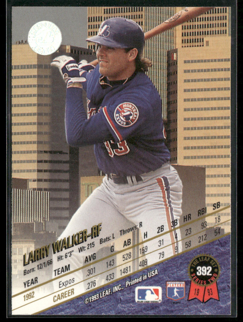 Larry Walker 1993 Leaf #392 Montreal Expos