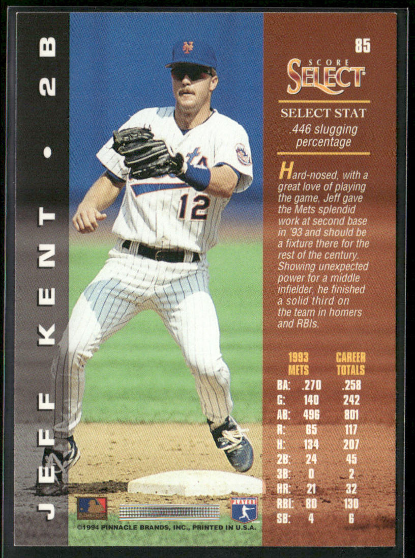 Jeff Kent 1994 Select #85 New York Mets