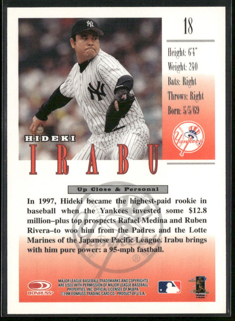 Hideki Irabu 1998 Studio #18 New York Yankees