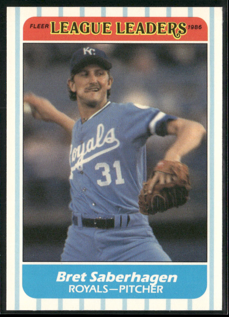Bret Saberhagen 1986 Fleer League Leaders #37 Kansas City Royals