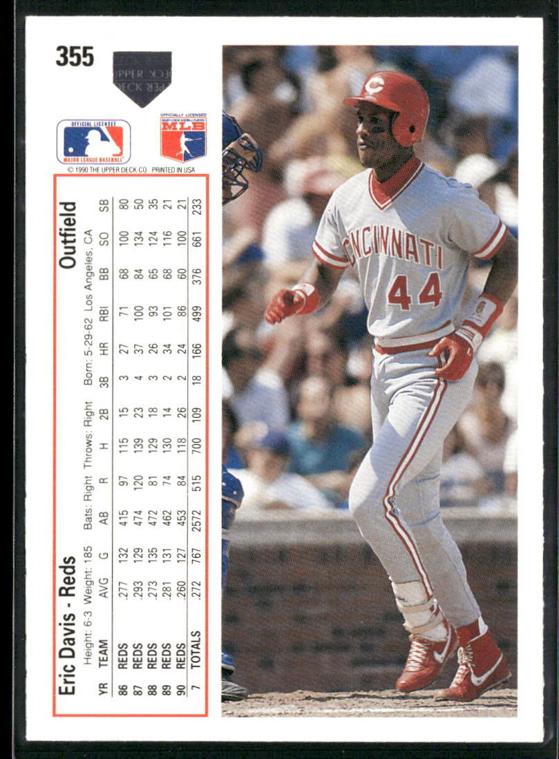 Eric Davis 1991 Upper Deck #355 Cincinnati Reds